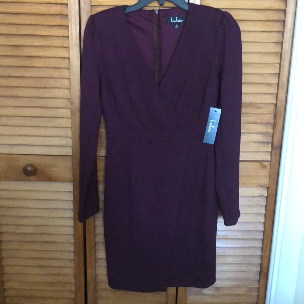 Plum Purple Long Sleeve Bodycon Mini Dress